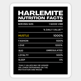 Harlemite Nutrition Facts | Funny Nutritional Pun Magnet